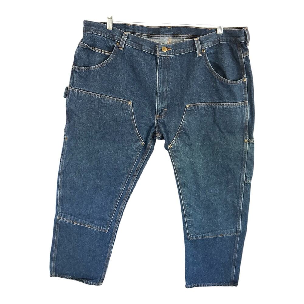 Key Apparel Double Knee Carpenter Jeans Mens 42x30 Dark Wash Denim Workwear